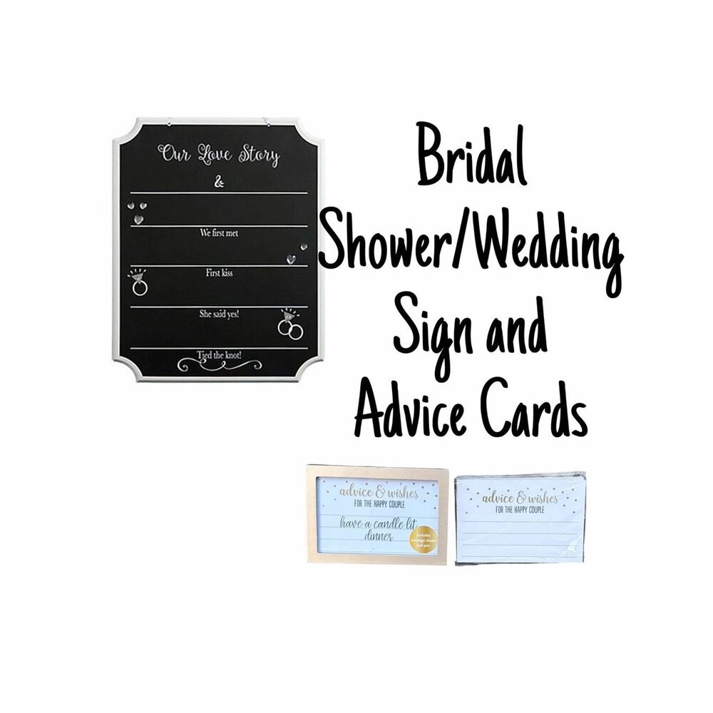 Amscan Black Bridal Shower/Wedding Chalkboard Sign & Advice Cards